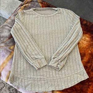 SHEIN Gray Ribbed Tunic Top